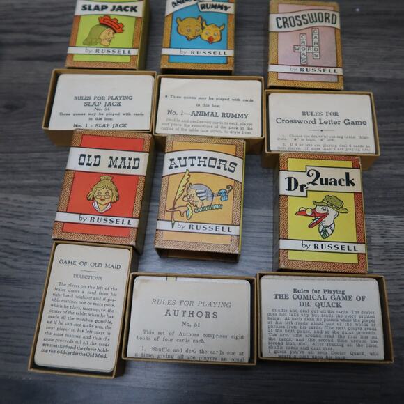 Vintage Library Of Games Miniature Card Game Old Maid Slap Jack Animal Rummy - Picture 4 of 5